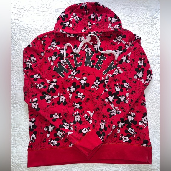 MICKEY MOUSE SWEATSHIRT HOODIE SIZE XL RED, BLACK AND WHITE COLOR EUC - Picture 2 of 6